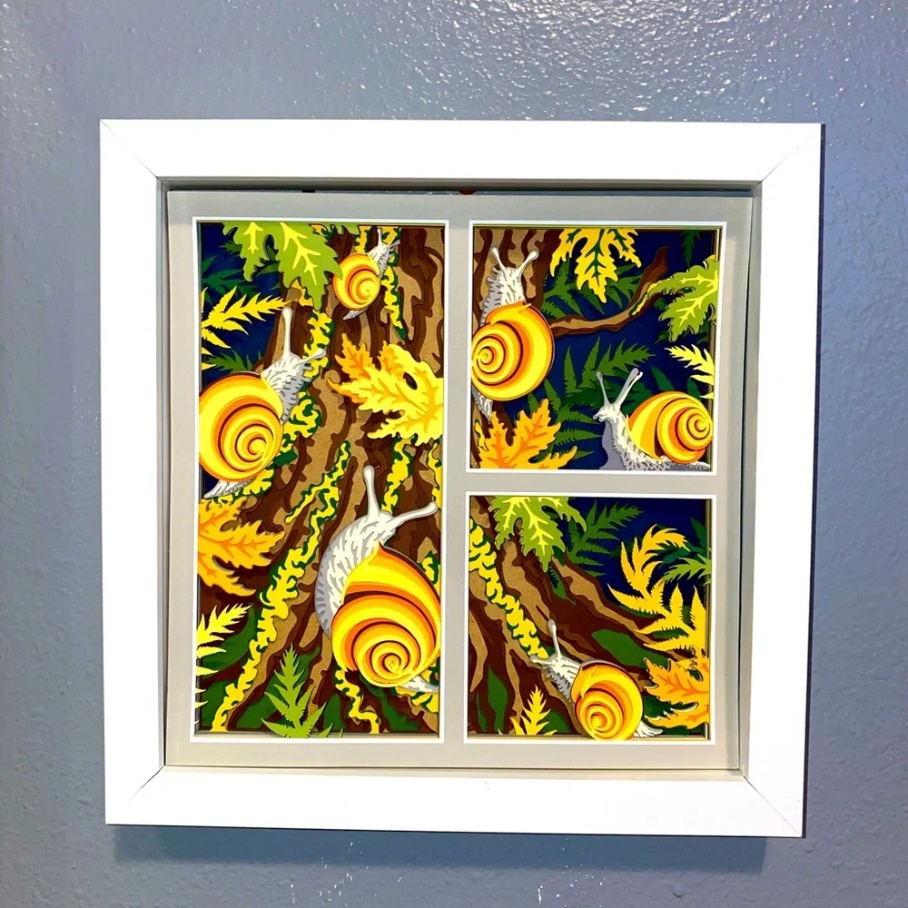 3D Snail Forest Shadowbox